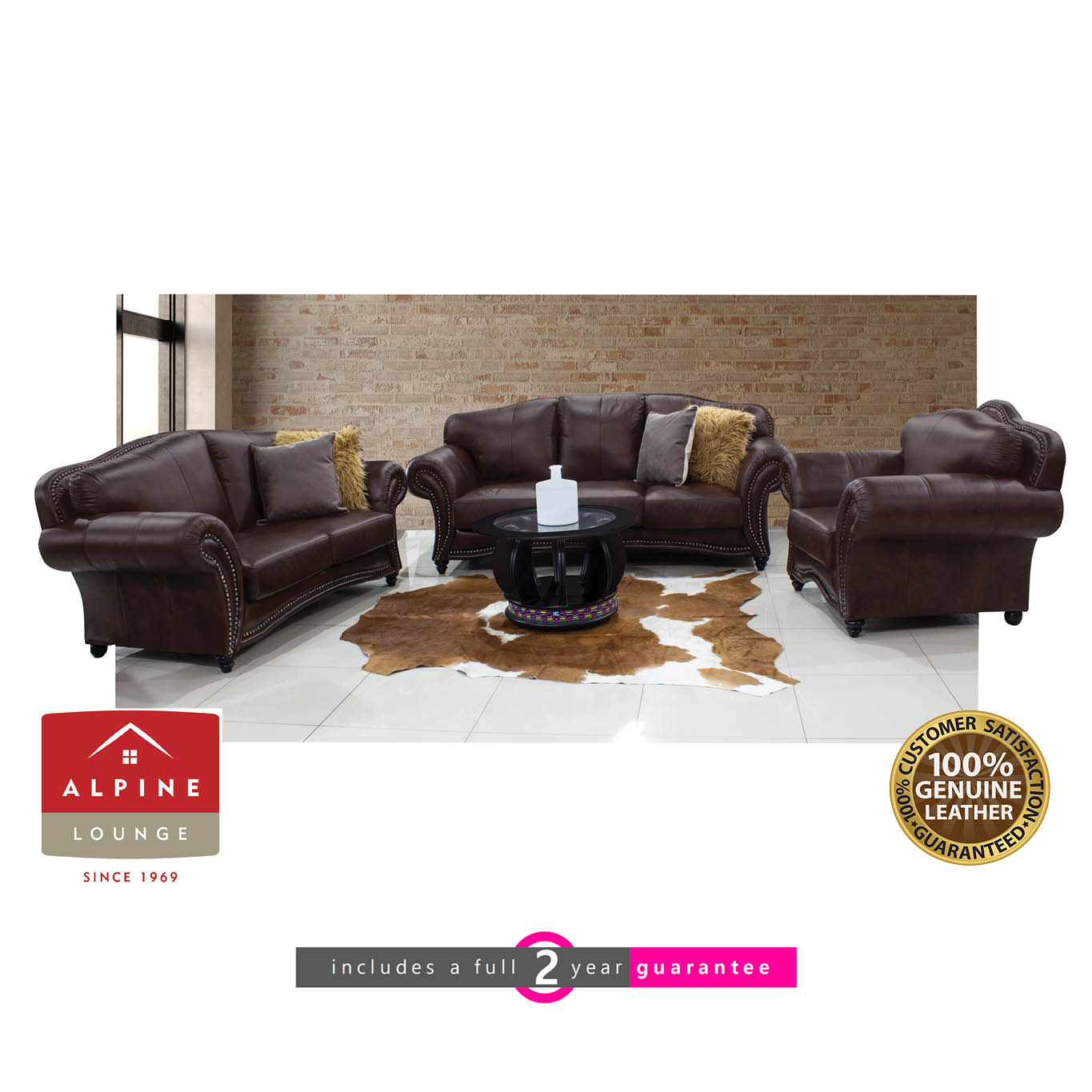 Alpine Malo leather lounge suite Furniture Vibe