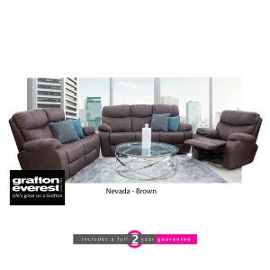 Grafton Everest Nevada 3 action lounge suite brown furniturevibe