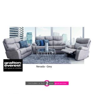 Grafton Everest Nevada 3 action lounge suite grey furniturevibe