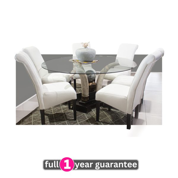 Satao round dining room table & Ryan Chairs