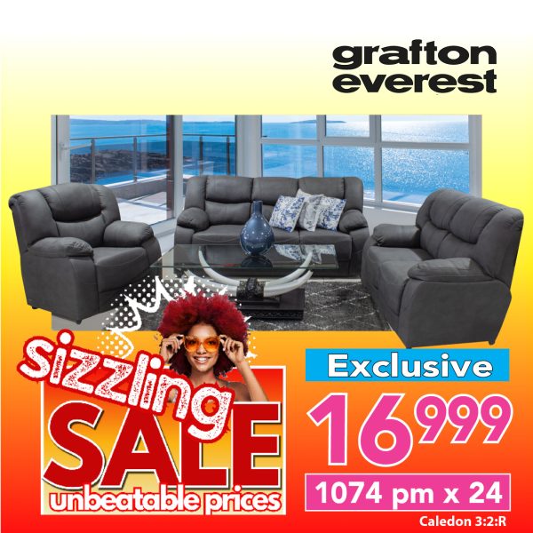 Grafton Everest Caledon 3:2:Recliner- Addo Asphalt